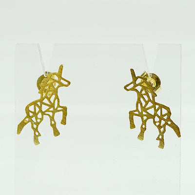 Farren Earrings Origami Unicorn gold