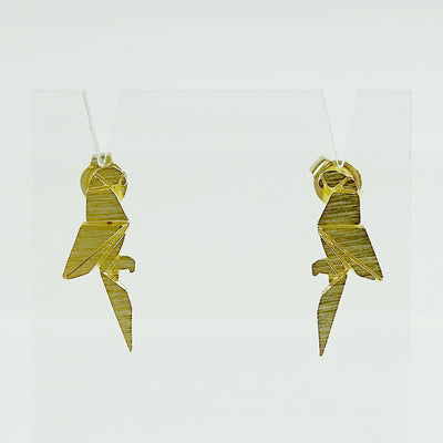 Aria Earrings Origami Parrot gold