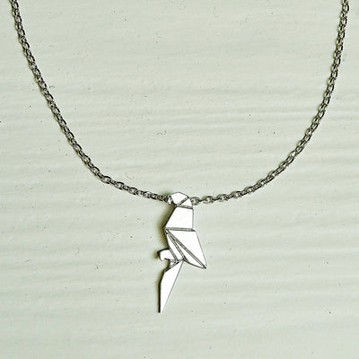 Aria Necklace Origami Parrot silver